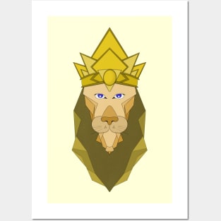 Polygonal emperor lion Posters and Art